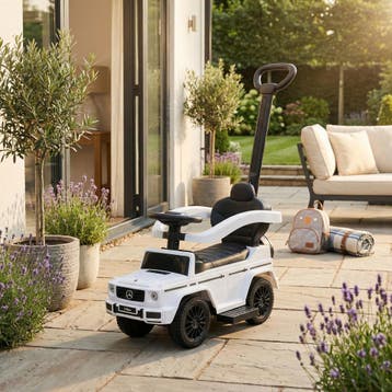 Mercedes Loopauto Wit | met Duwstang | OP=OP, Ophalen of Verzenden, Nieuw, Afstandsbediening