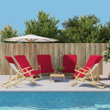 vidaXL Strandhanddoeken 6 st 400 g/m² 60x135 cm stof, Verzenden, Nieuw, Rood