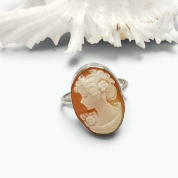 Zilver - Ring - Handgegraveerde camee, Nieuw