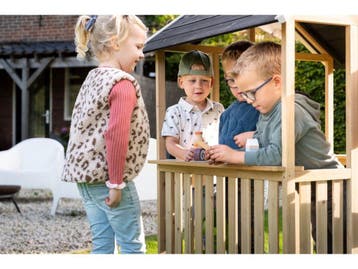EXIT Panorama 100 - Houten Speelhuis - FSC Hout - Naturel, Kinderen en Baby's, Speelgoed | Overig, Verzenden, Zo goed als nieuw