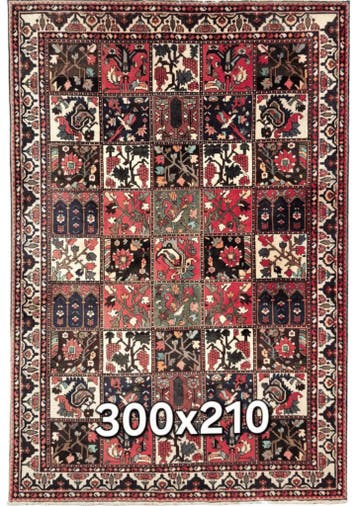 Perzisch tapijt baktihari 300x210 wollen vloerkleed iran, 200 cm of meer, Ophalen of Verzenden, Zo goed als nieuw, 200 cm of meer