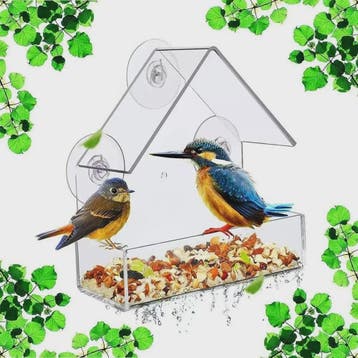 Acryl Vogelhuisje Voederhuisje voor Ramen met Zuignap - Buit, Verzenden, Nieuw