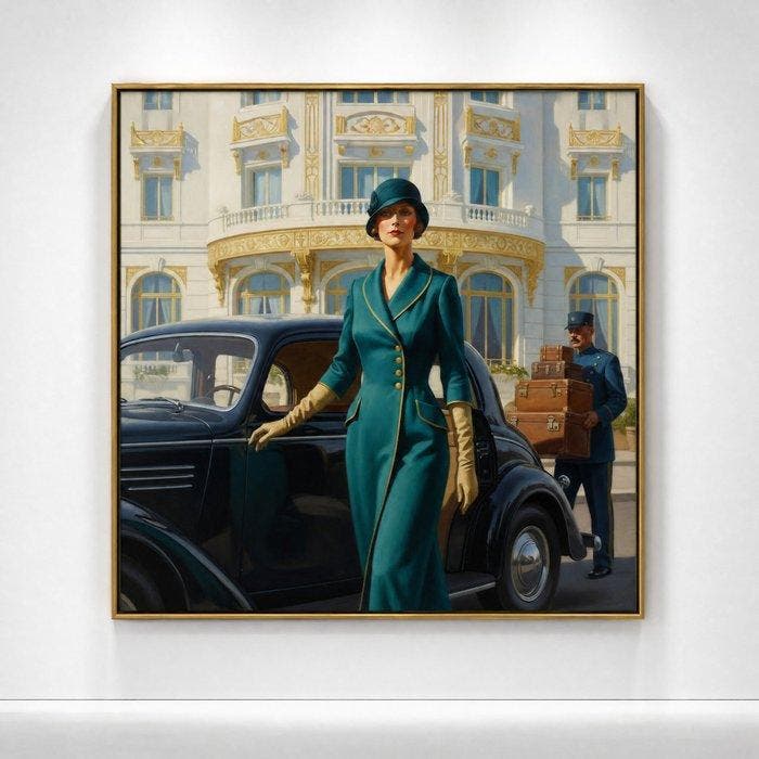 Le Yack - Arrival at the Grand Hotel - Hand signed, Antiek en Kunst, Kunst | Designobjecten