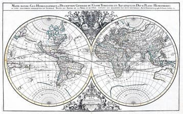 Planisfero - .; H. Jaillot - Mappe-Monde Geo-Hydrographique, Nieuw