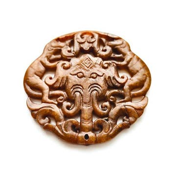Oud Tibetaans of Nepalees Harde steen (jade?) XL Apen- en