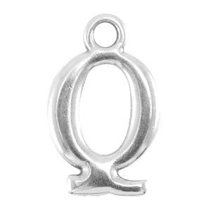 DQ bedel Letter Q - Antiek Zilver 15,5 x 9,5 mm oogje: va..., Ophalen of Verzenden, Nieuw, Bedel