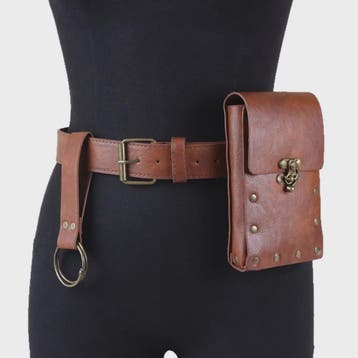 Steampunk Middeleeuwse Lederen Telefoon Portemonnee Tas met, Verzenden