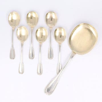 Emile Puiforcat - Model Perles (Louis XVI) - IJslepels &