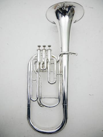 Gebruikte Althoorn Yamaha model YAH-201S verzilverd, Muziek en Instrumenten, Ophalen of Verzenden, Gebruikt, Althoorn of Eshoorn