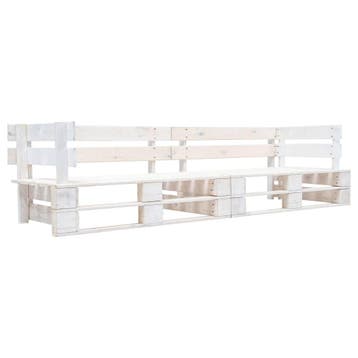 vidaXL Tuinbank 2-zits pallet hout wit, Tuin en Terras, Verzenden, Nieuw