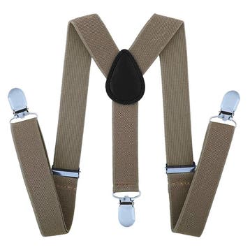 Fako Fashion - Kinder Bretels - Effen - 65cm - Khaki, Kinderen en Baby's, Verzenden, Nieuw