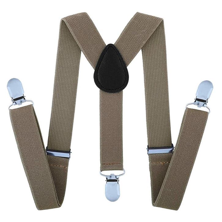 Fako Fashion - Kinder Bretels - Effen - 65cm - Khaki, Kinderen en Baby's, Kinderkleding | Overige, Verzenden