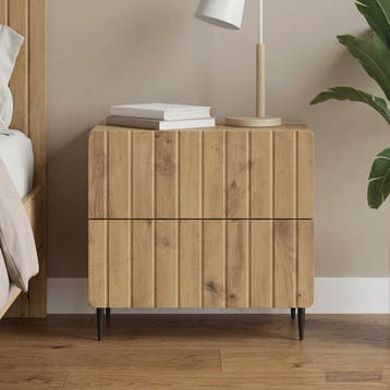 vidaXL Nachtkastje Artisanaal eiken 62 x 34,5 x 49,5 cm, Minder dan 45 cm, Verzenden, Nieuw, Minder dan 55 cm