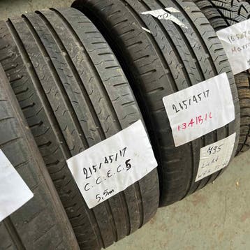 2 x Continental EcoContact 5 215-45-17 Zomerbanden 5,5mm, 17 inch, Ophalen of Verzenden, Band(en), Personenwagen