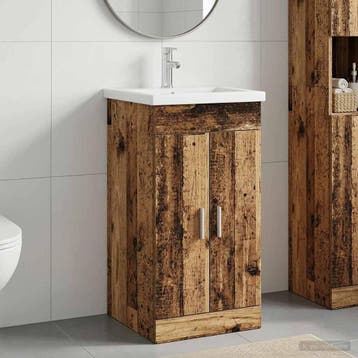 vidaXL Badkamermeubel met Wasbak Oud hout 42 x 40 x 84,5 cm, Verzenden, Nieuw