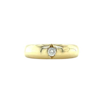 Gouden ring met diamant 14 karaat, Verzenden, Zo goed als nieuw, Goud