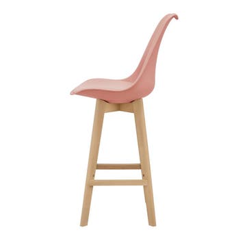 Barkruk set van 6 kunstleer en beuken 105x48x58 cm roze, Verzenden, Nieuw