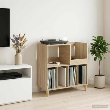 vidaXL Platenspeler Steun Sonoma Eiken 82 x 39,5 x 82,5 cm, Verzenden, Nieuw
