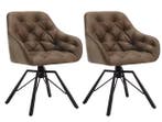 Set van 2 Draaibare Eetkamerstoelen – Armleuningen en Metaal, Verzenden, Nieuw