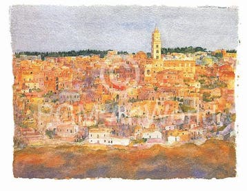 Kunstdruk Ralf Westphal - Matera-Sassi / Basilicata 100x70cm, Verzenden, Nieuw