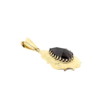 Gouden hanger met granaat (Hanger of bedel), Ophalen of Verzenden, Gebruikt, Goud, Overige merken