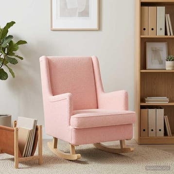 vidaXL Schommelstoel Roze 62 x 80 x 85 cm Bouclé, Verzenden, Nieuw