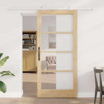 vidaXL Schuifdeur ORKDAL 93 x 202 cm Massief grenenhout en, Verzenden, Nieuw