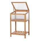 Verhoogde Kweekbak met Kas Deksel Eikenlook 59 x 52 x 96 cm, Verzenden