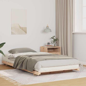 vidaXL Bedframe Bruin 80 x 220 cm Massief grenenhout, Verzenden, Nieuw, Bruin, Hout