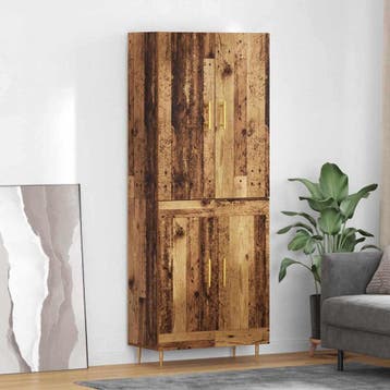 vidaXL Highboard Oud Hout 69,5 x 34 x 180 cm Bewerkt hout, Minder dan 50 cm, Verzenden, Nieuw, Minder dan 100 cm