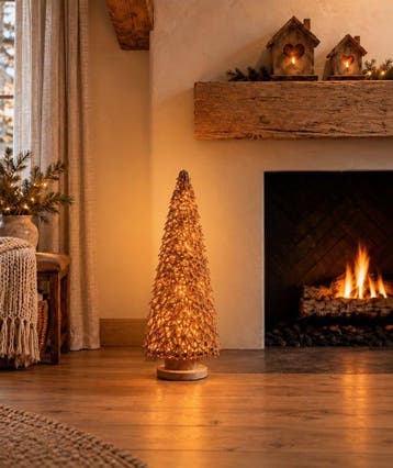 Lamp - Hout - Kerstboomhout, Nieuw