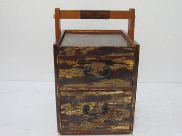 Kist - Hout - Japan - Vintage-stijl houten 2-Ti (Zonder