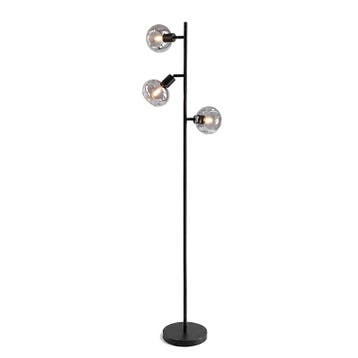 Moderne vloerlamp grijs, Avery, met schakelaar, Nieuw, Ophalen of Verzenden, Glas, Modern