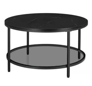 Nieuwe George Moderne Salontafel Zwart Faux Marmer – 80x46cm, Huis en Inrichting, Tafels | Salontafels, 50 tot 100 cm, Verzenden