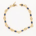 Armband - 18 karaat Geel goud Saffier - Diamant, Sieraden, Tassen en Uiterlijk, Armbanden, Nieuw