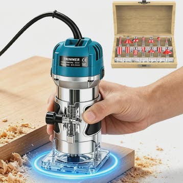 Krachtige Houtfreesmachine 800W - 30000 RPM - Incl. 15 Frees, Doe-het-zelf en Verbouw, Gereedschap | Freesmachines, Verzenden