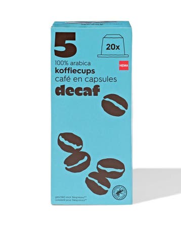 HEMA Koffiecups decaf - 20 stuks 3 voor 8.99, Verzenden, Nieuw