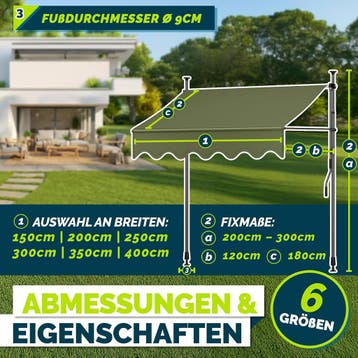 Klemluifel - Balkon luifel - Verticale luifel - 150 cm - Gro, Verzenden, Zo goed als nieuw