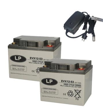 Landport (LP) 2x EVX12-53 accus 12 volt 53 ah + IMPULS II, Ophalen of Verzenden, Nieuw