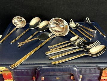 Bestekset voor 12 personen (70) - SBS SOLINGEN 23/24 K GOUD, Antiek en Kunst