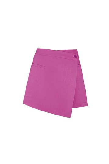 Asymmetrische Wrap Minirok Dames | Fuchsia, Groen & Beige, Verzenden, Nieuw
