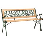 vidaXL Tuinbank 122 cm gietijzer en massief vurenhout, Tuin en Terras, Verzenden, Nieuw, Hout