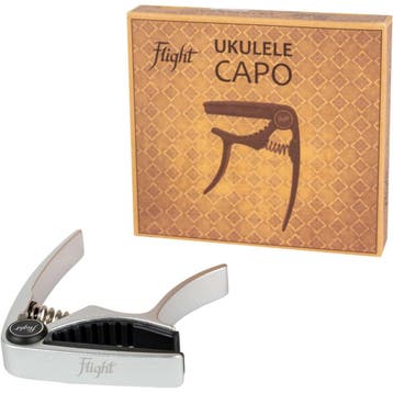 Flight FC-SV Aluminium Ukulele Capo Zilver met, Ophalen of Verzenden, Nieuw