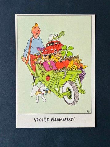 Tintin - 1 Postkaart: Fijne feestdagen, beperkte editie, Boeken, Nieuw