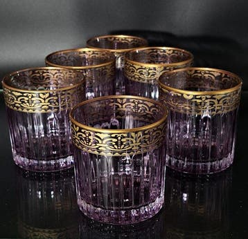 Artemisia - Drinkset (6) - Kristal, gouden zecchino - Whisky
