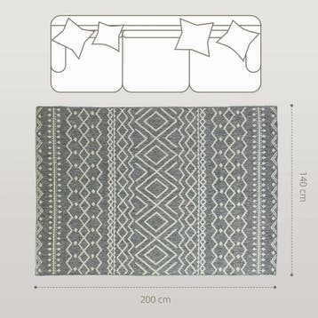 TRUUSK Vlakgeweven Tapijt 200 x 140 cm - Wasbaar - Anti-Slip, Verzenden, Nieuw