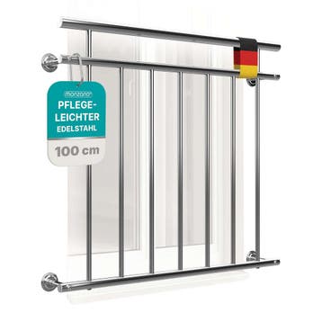Balkonhek RVS 90x100cm (Tuin en Terras), Verzenden, Nieuw