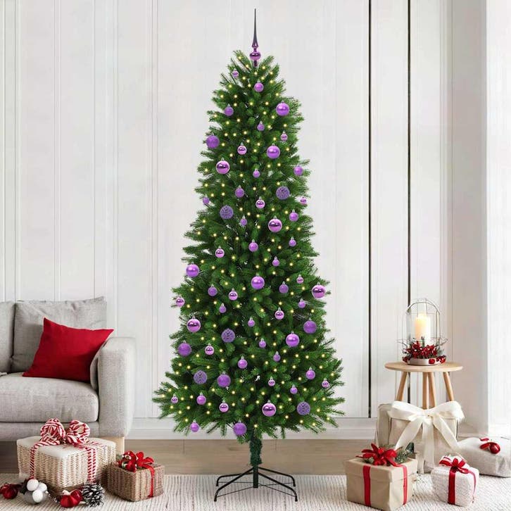 vidaXL Kerstboom met 300 LED met standaard Groen 240 cm PE, Diversen, Kerst, Nieuw, Verzenden