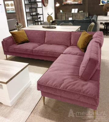 Hoekbank Alverna - hoekbanken - Roze, Nieuw, 150 cm of meer, Stof, 200 tot 250 cm