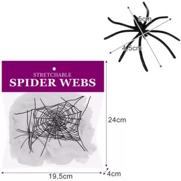 Malatec Kunstmatig Spinnenweb met 2 Spinnen - Perfect voo..., Ophalen of Verzenden, Nieuw